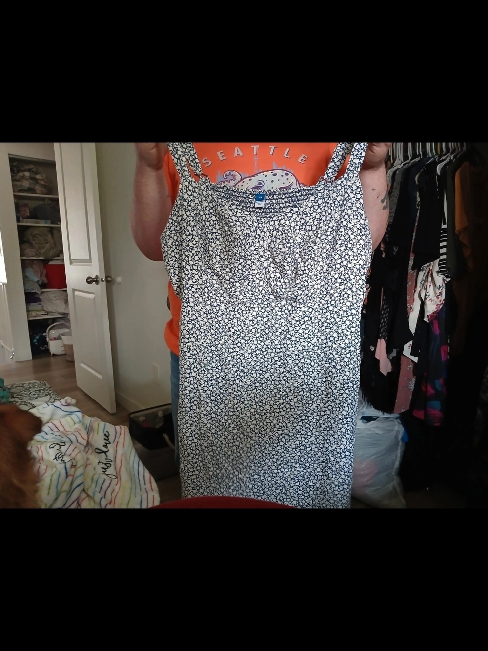 Old Navy Navy and White Floral Cami